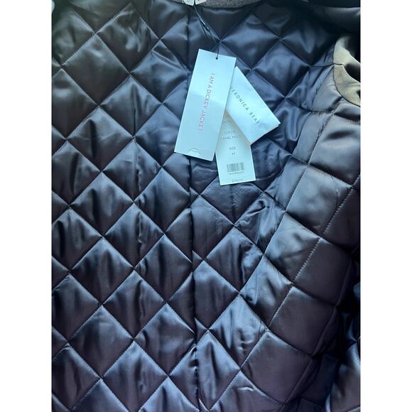 NWT Veronica Beard Flint Toggle Twill Dickey Striped Wool Duffle Pea Coat Size M - Picture 7 of 12